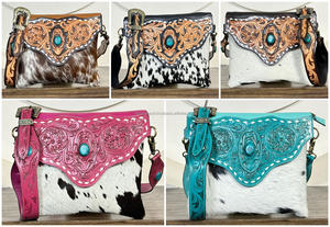 Bolsos cruzados de cuero vacuno hechos a mano de gran capacidad para mujer, bolso cruzado multifuncional de un solo hombro, artículo en oferta. - Product Image 6