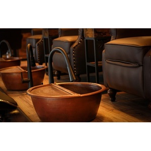 Bol à pédicure en cuivre de qualité supérieure, semi-couvert, pour le bien-être et l'entretien des ongles dans les spas, à prix de gros - Product Image 1