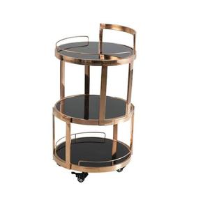 Round Shape Golden Hotel <b>Trolley</b> With 3 Shelves And 4 Swivel Casters Durable Commercial Furniture Hotel <b>Bar</b> <b>Trolley</b> Cart - Product Image 1