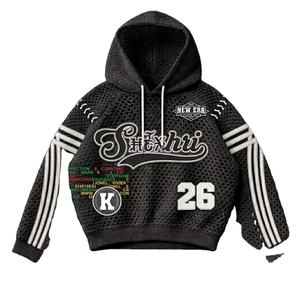 Sudadera con Capucha Rosa de Malla Personalizada, Estilo Urbano, Perforada, 2026, Todo Personalizable a su Gusto - Product Image 3