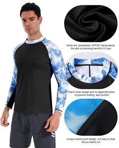 Men's Long Sleeve Sun Protection <b>Swim</b> <b>Shirt</b> Quick Dry Surfing Top for Beach Swimming Snorkeling Water Sports - Product Image 6