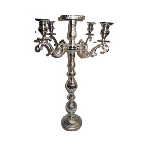Elegante y moderno Menorah de 9 ramas Soporte decorativo de plata minimalista Menorah antigua de metal puro - Product Image 1