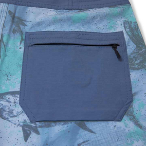 Shorts de Playa para Hombre con Estampado de Peces Azules, Secado Rápido, Cintura Elástica, Estilo Casual, Largo Bermuda, Poliéster, con Bolsillos - Product Image 5