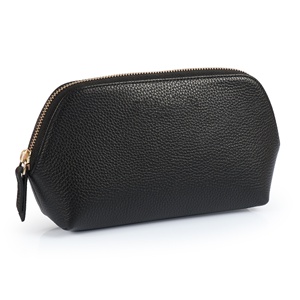 Sac de maquillage promotionnel en cuir végétalien à base d'eau bordeaux Logo personnalisé femmes petit sac cosmétique pochette LCB-0007C - Product Image 2