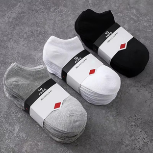 Chaussettes courtes blanches 100% coton tricotées respirantes fines couleur unie pour adultes usage quotidien décontracté été - Product Image 6
