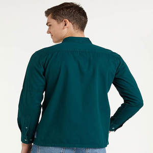 Chemise habillée en coton Oxford de haute qualité pour homme, couleur unie, décontractée, respirante, pour col polo, manches complètes, motifs 3D - Product Image 4