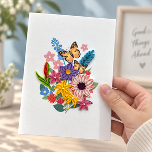 OEM/ODM <b>Butterfly</b> Floral <b>Garden</b> Quilling Card Vietnam Holiday Wholesale Artistic Handmade Greeting Card Envelope Paper Gift - Product Image 5