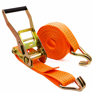 Sangle à cliquet en polyester jaune 50 mm, robuste et personnalisable, résistante à l'abrasion, avec double J-H, capacité de charge 5000 kg - Product Image 4