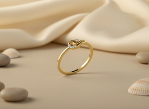 Anillo de Compromiso de Oro de 10k Hecho a Mano, Diseño Personalizado, Diamante VVS1 Cultivado en Laboratorio, Anillo de Promesa con Espiral Delicado y Moderno para Mujer - Product Image 5