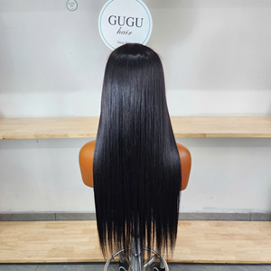 Peluca de Cabello Humano Virgen 100% Vietnamita, Larga, Lisa, sin Pegamento, con Encaje Transparente de Color Natural para Mujer, Venta al Por Mayor - Product Image 4