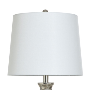 Sleek design Polished Chrome <b>Table</b> Lamp Elegant <b>Bedside</b> Nightstand Light White Fabric Shade Modern Metal Desk Lamp Bedroom Hotel - Product Image 3