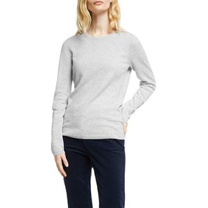 Pull en laine 100 % pour femme, col rond, manches longues, uni, style coréen minimaliste, tricot épais, coupe standard, anti-boulochage, hiver - Product Image 1