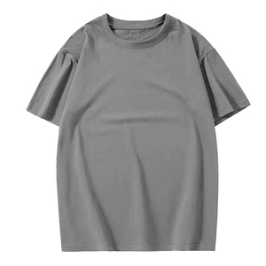 เสื้อยืดคอกลมแขนสั้นสีดำสำหรับผู้ชาย ผ้าฝ้าย 100% สีพื้น สไตล์ลำลอง ทรงพอดีตัว ความยาวปกติ ผ้าถักย้อมสีพื้น - Product Image 4