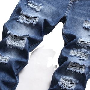 Wholesale <b>Men</b> Classic High Waist Snow Wash Cross-pants Jeans Pant Hot Selling Casual Straight <b>Stretch</b> Fashion Customized - Product Image 3