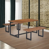 Ensemble de table à manger rectangulaire moderne en bois durable et luxueux avec chaises carrées, meubles de cuisine et de salle à manger, origine Taïwan CHAO CHING