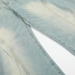 Streetwear <b>Mens</b> Denim <b>Jeans</b> <b>Flare</b> Pants Eco-Friendly Waterproof Breathable 100% Cotton Unisex Oversized Loose Spring Autumn - Product Image 4