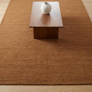Luxury Solid Brown Hand Knotted Wool Area <b>Rug</b> Classic Textured Floral Pattern Contemporary Long Lasting <b>Flat</b> Pile Medium - Product Image 4