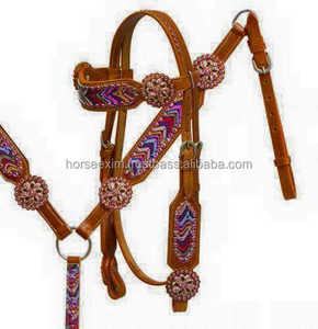 Caisse de sécurité en cuir perlé à la main, 1 pièce, Style ondulé, sacoche d'équitation avec boucle fantaisiste et concho colorée - Product Image 4