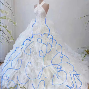 Fabrication sur mesure OEM, robe de mariée avec voile, fleurs 3D, dentelle florale, vintage, été, mariages, soirées - Product Image 1