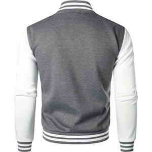 Men's Casual Color <b>Block</b> Hooded Varsity Jacket with Stand Collar and Front Logo Winter Streetwear - Product Image 1