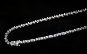 Moissanite <b>Choker</b> Necklace Round Brilliant Cut Prong Setting 925 <b>Silver</b> Women's Luxury Wedding Jewelry - Product Image 5