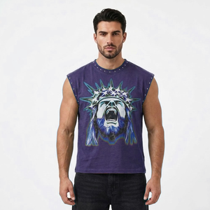 Custom Logo High Quality Casual Fashion 2026 New Design Men's Sleeveless Fitness Gym Tank <b>Top</b> Breathable Quick Dry Anti-Pilling - Product Image 5