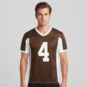 Maillot de football pour hommes, personnalisable avec le nom et le numéro de l'équipe, manches courtes, col en V, maillot de football pour hommes, vêtements d'entraînement, maillots de football - Product Image 1