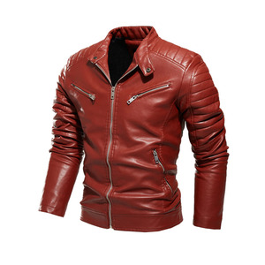 New Autumn Fashion <b>Men</b> <b>Leather</b> <b>Jacket</b> <b>Leather</b> Stand Collar Motorcycle <b>Leather</b> <b>Jacket</b> for <b>Men</b> Zipper - Product Image 3