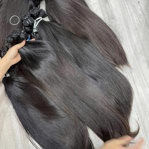Meilleur fournisseur d'extensions de cheveux naturels, texture lisse naturelle, 22 à 26 pouces, noir, double trame, haute qualité - Product Image 2