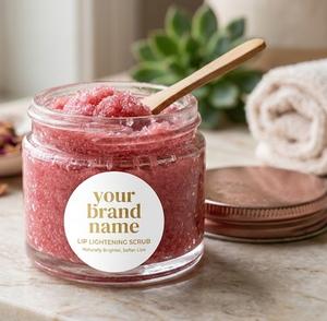 Exfoliante Labial Aclarante de Marca Privada OEM ODM para Eliminar Labios Oscuros con Vitamina E, Manteca de Karité y Aceites Esenciales para Labios Rosados Suaves - Product Image 1