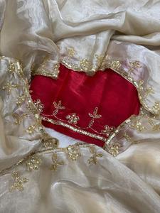 Sari de Seda de Diseño Indio Bollywood para Bodas y Fiestas, con un Look Real y Atractivo, Última Moda en Ropa India para Mujer - Product Image 2