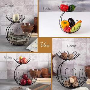 Panier de rangement en métal spacieux, organisateur multifonctionnel pour comptoir de cuisine - Product Image 2