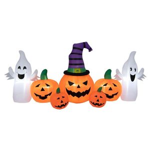 Zucche Gonfiabili di Halloween da 2,7 Metri con 2 Fantasmi, Decorazioni per Giardino Esterno per le Festività - Product Image 1