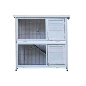 Conigliera da Esterno in Legno con Rampa e Vassoio Rimovibile, Gabbia per Conigli e Arredamento per Animali Domestici - Product Image 4