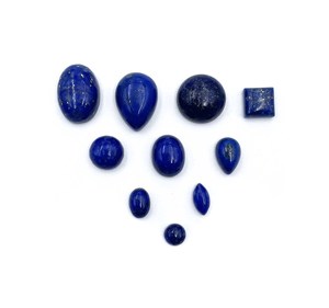 Lot de pierres précieuses en lapis-lazuli naturel, formes mélangées, cabochons, 5-12 mm, certifiés IGI, pour la fabrication de bijoux faits main - Product Image 3