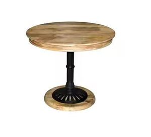 Mesa de Centro Moderna de Estilo Industrial con Tapa de Madera de Mango en Espiga |   Muebles de Salón con Patas Metálicas en Forma de X, Diseño Minimalista - Product Image 6