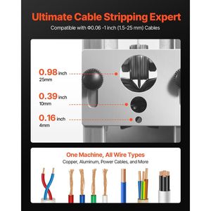 Spellatura Cavi Manuale 0.06-1 Pollici, Spellacavi a Manovella per Trapano, Attrezzatura per Riciclo Rifiuti Metallici 64Mn Temprato - Product Image 5