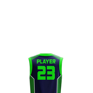 Maillot de basket sublimé col en V sans manches 23 Vert Marine Polyester Anti-humidité Unisexe Adulte Toutes saisons - Product Image 2