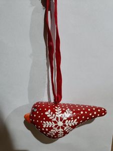 Ornement d'oiseau pinson en verre fait main, taille moyenne, à suspendre, décoration traditionnelle pour arbre de Noël - Product Image 6