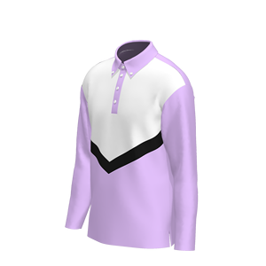 Polo de Manga Larga para Hombre, Diseño Color Block, Corte Regular, Estilo Casual, Tejido, Patrón Sólido, Morado, Blanco, Negro - Product Image 1