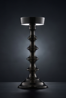 Porte-bougie en métal argenté à maillons superposés, texture moulée, décoration pour centre de table, vente en gros