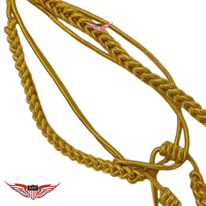 Aiguillette Cérémonielle Dorée Tressée, Cordon d'Épaule Aiguillette Torsadé avec Embout Métallique Doré - Product Image 4