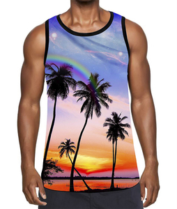 Camiseta sin Mangas Personalizada para Hombre, Sublimada, Deportiva, Ajustada, Tejido Elástico para Gimnasio, Entrenamiento y Running - Product Image 1