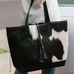 Wholesale Genuine Hair On Cowhide Leather <b>Tote</b> <b>Bag</b> <b>Vintage</b> Large Capacity Shoulder <b>Bag</b> Lightweight Handbag - Product Image 6