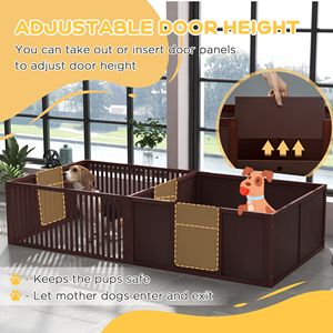 Caja de Parto para Perros Cómoda con Puertas Extraíbles, Corral Interior para Cachorros Recién Nacidos, Casas y Muebles para Mascotas - Product Image 3