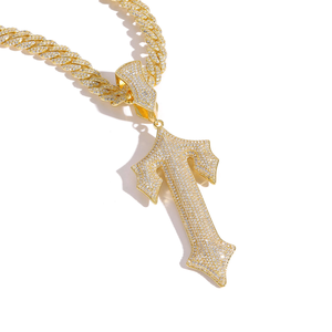 Collar de Oro de 14 Quilates con Colgante de Diamante Cultivado en Laboratorio Número Uno, Joyería de Lujo Estilo Hip Hop - Product Image 1