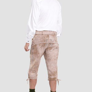 Pantalones Cortos Bávaros Personalizados de Última Moda y Alta Calidad en Cuero Genuino de Vaca Fresca, Lederhosen para Hombre - Product Image 2