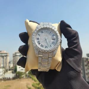 Reloj de Acero Inoxidable al por Mayor con Moissanita y Diamantes VVS1, Números Romanos, Automático, de Lujo, Tipo Brazalete, Regalo de Joyería - Product Image 1