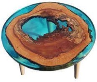 Dalles de bois en résine époxy 3 pieds x 3 pieds de luxe modernes Usine de dessus de table de rivière personnalisé pour hôtels quantité minimale de commande 1 pièce Expédition en stock prêt