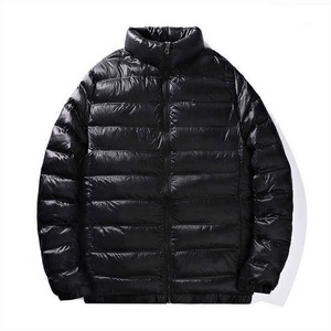 Men's Navy Blue Down Puffer Jacket Windproof Stand Collar Casual Winter <b>Coat</b> Regular Fit Zipper Closure Solid Color Insulated - Product Image 1